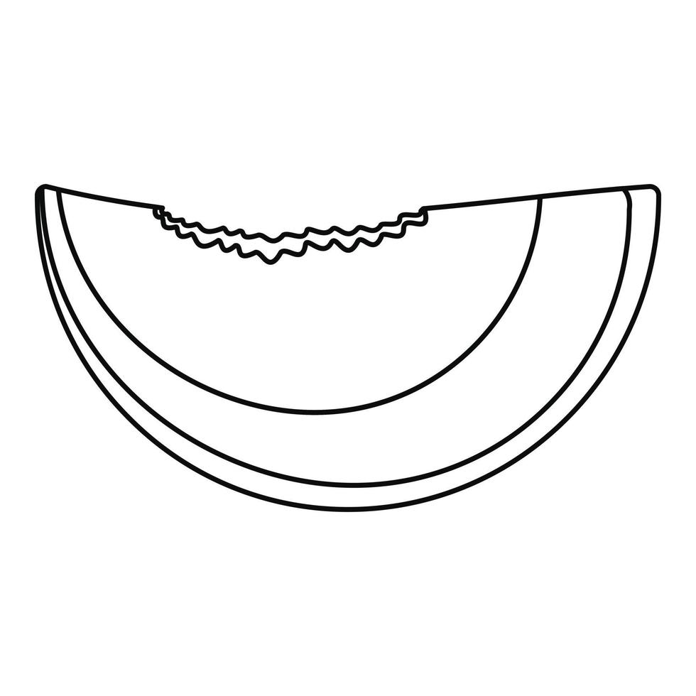 icono de rebanada de melocotón, estilo de esquema vector