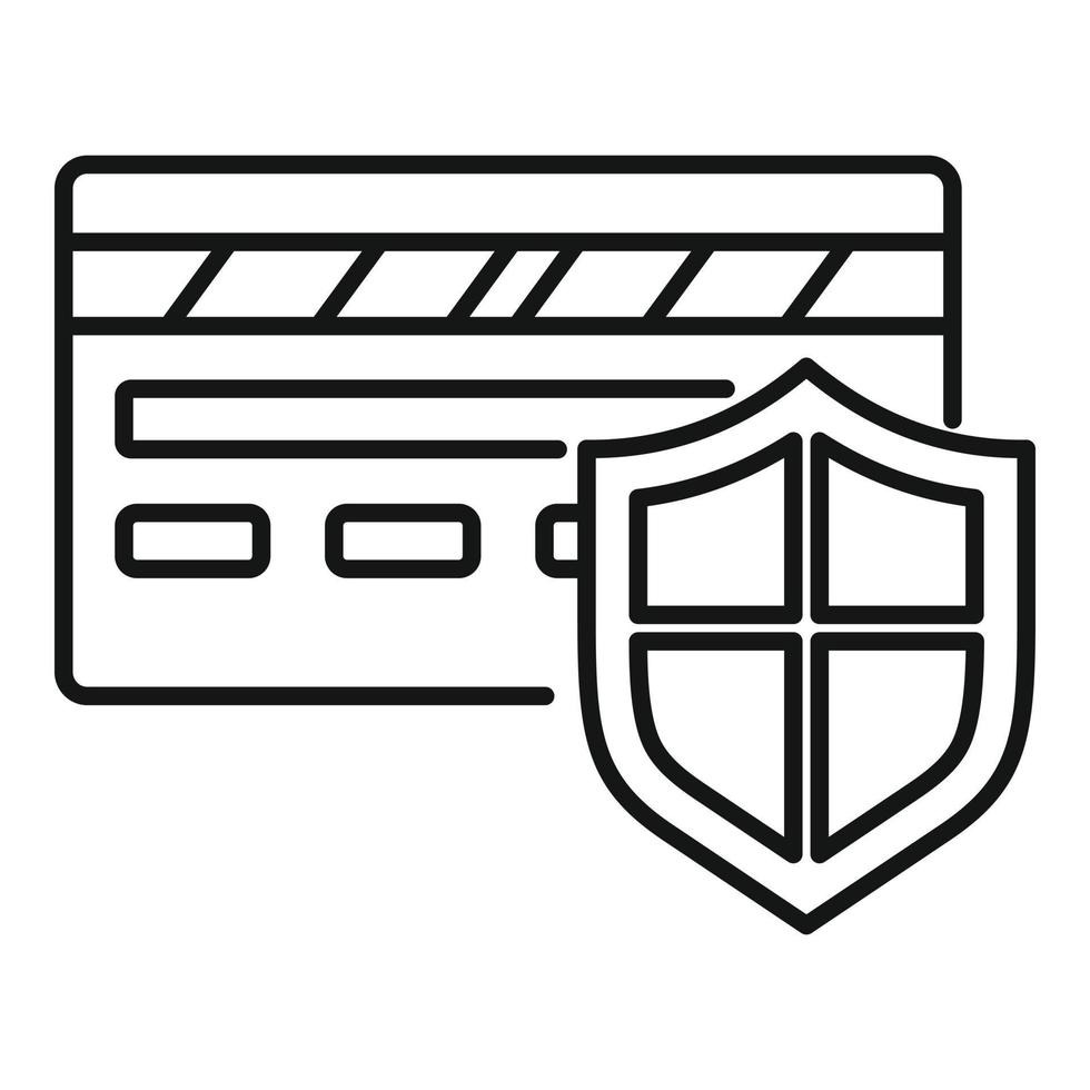 Secured personal card icon, outline style vector