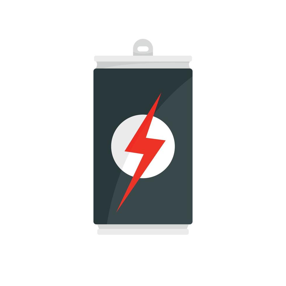 Energy drink can icon, flat style vector