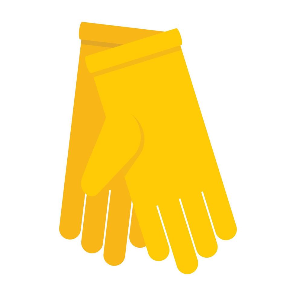 icono de guantes amarillos, tipo plano vector