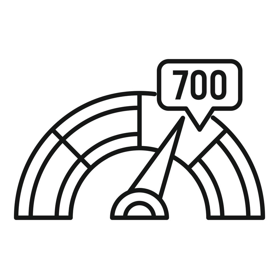 Credit score indicator icon, outline style vector