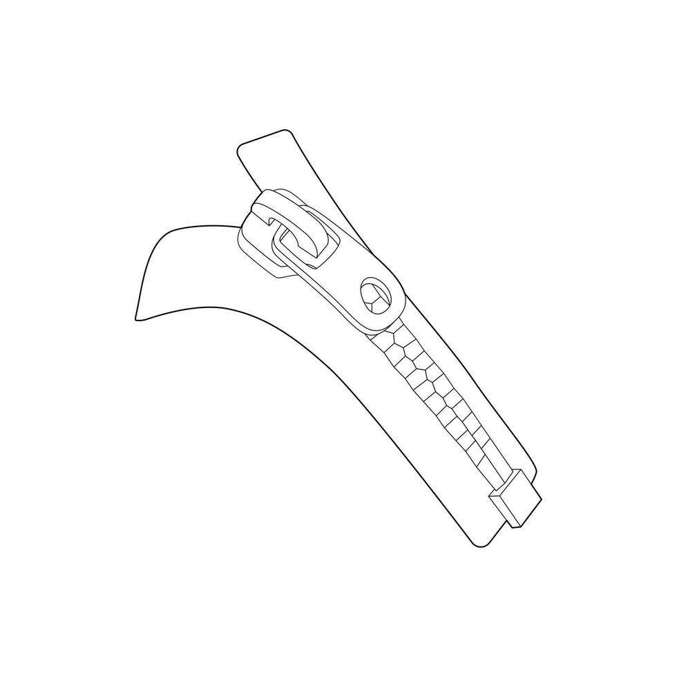Zipper with lock icon, outline style vector