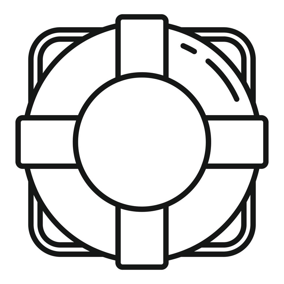 Guard lifebouy icon, outline style vector