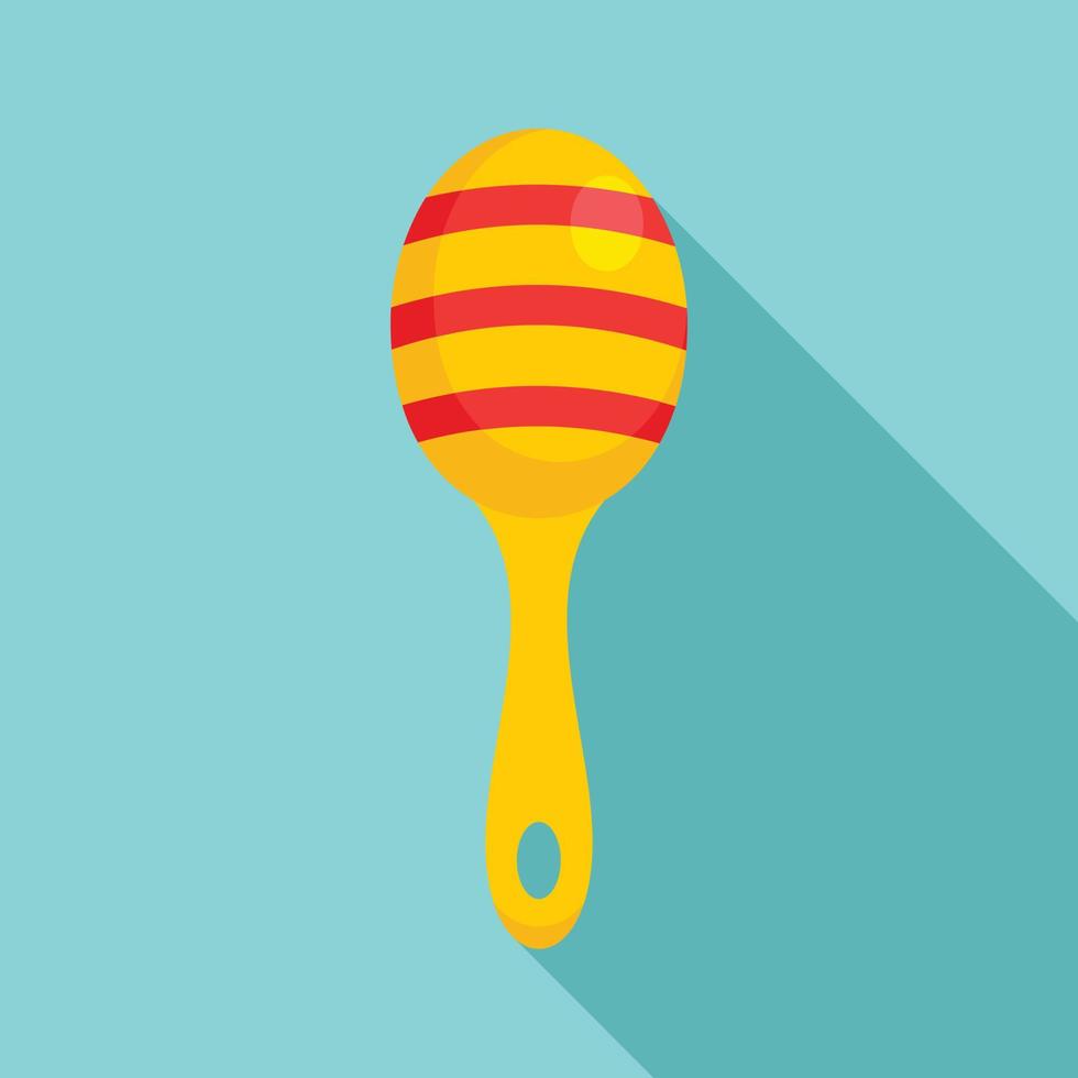 Maracas toy icon, flat style vector