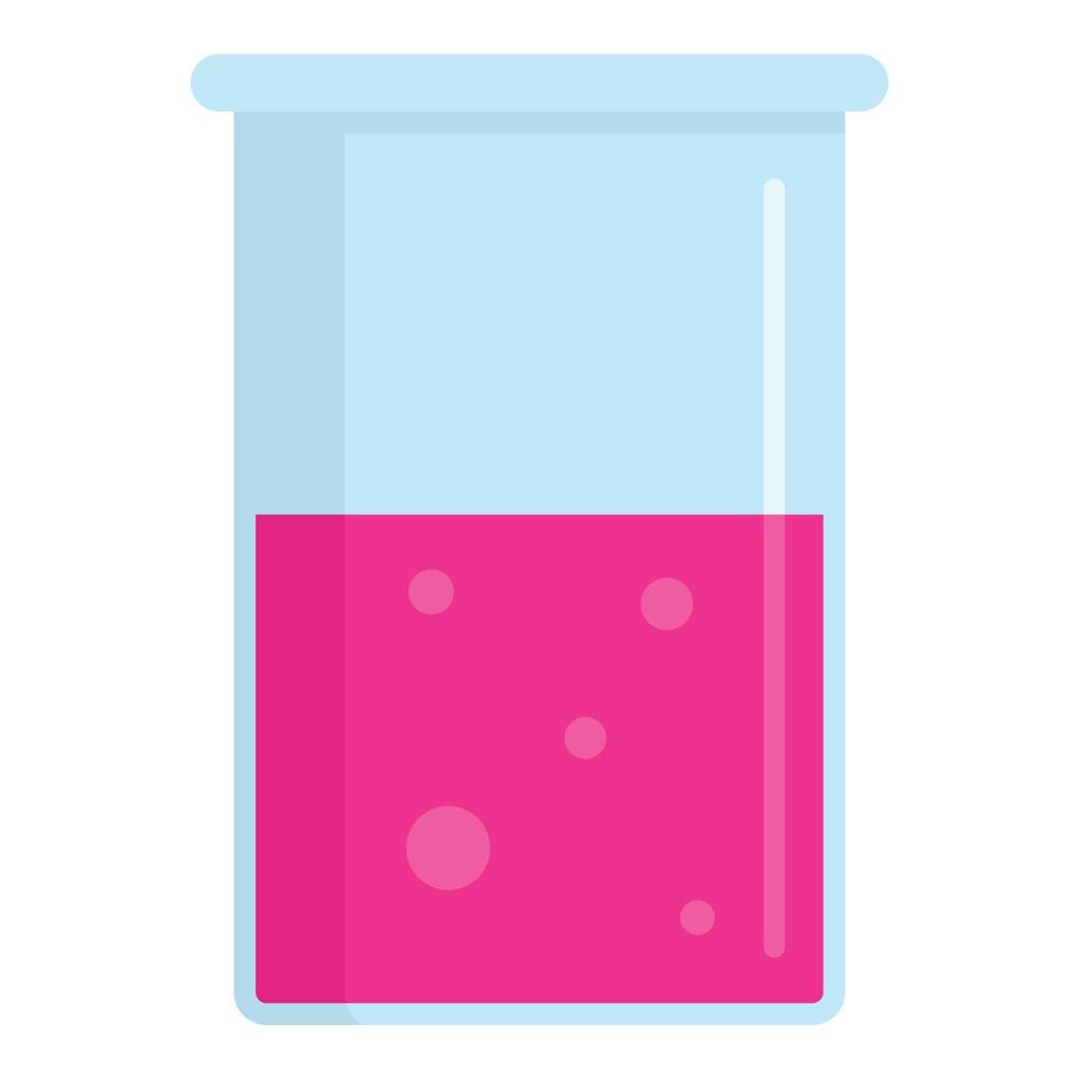 Pink glass pot icon, flat style vector