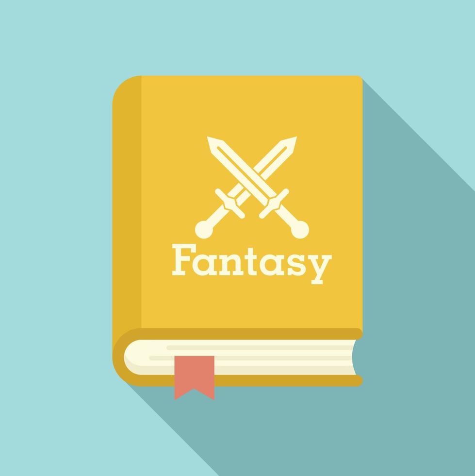 Fantasy book icon, flat style vector