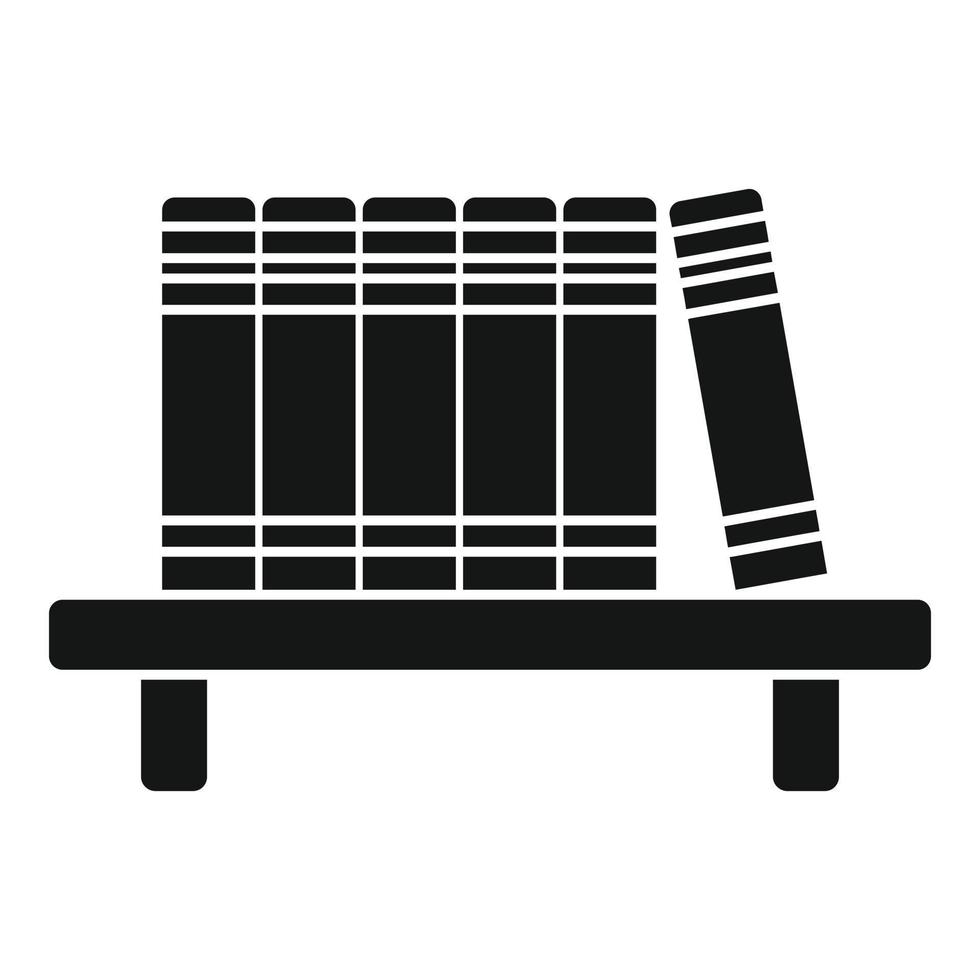 Library book shelf icon, simple style vector