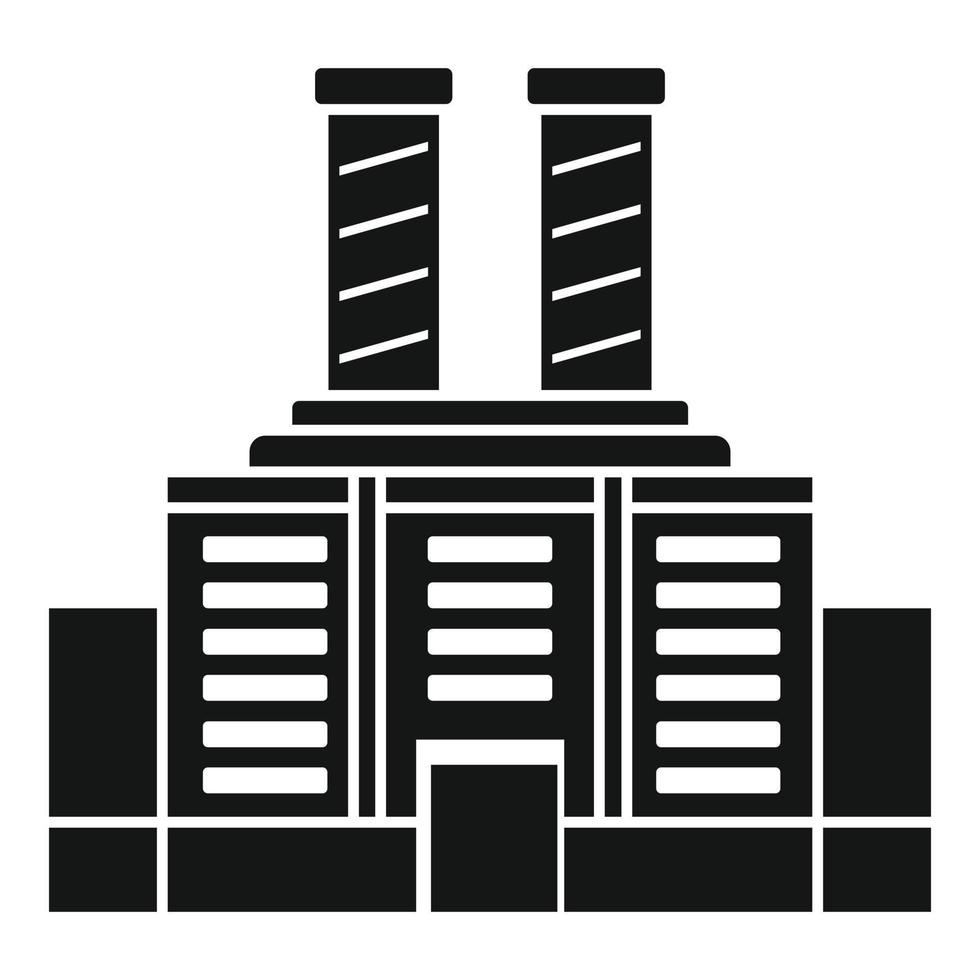 Plastic recycle factory icon, simple style vector