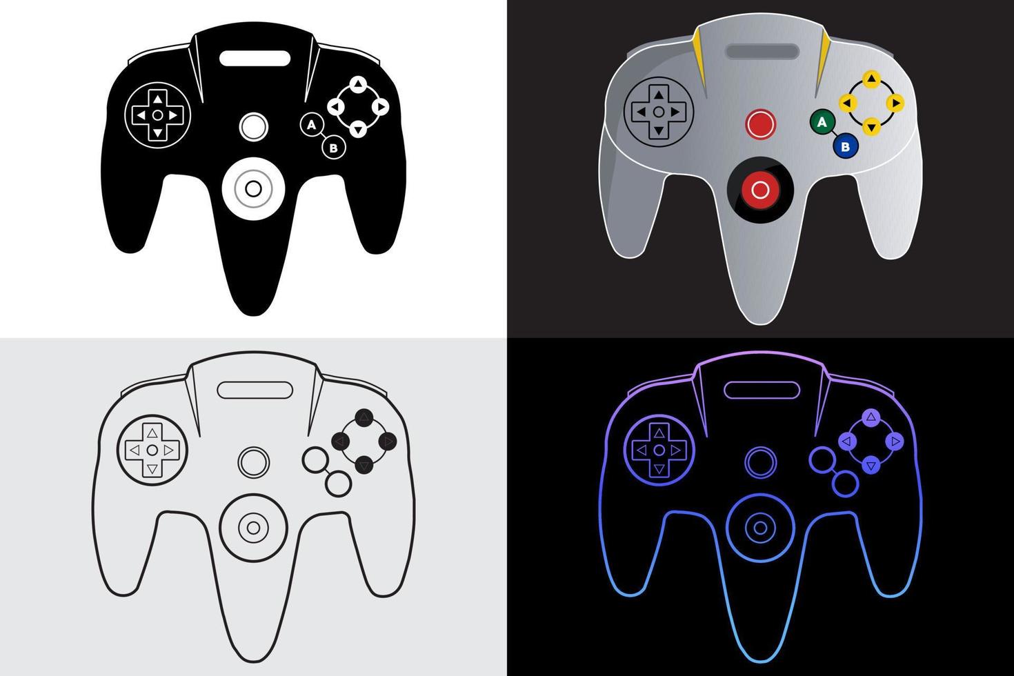 Game Console Vector Design Bundle, Game Controller Vector set