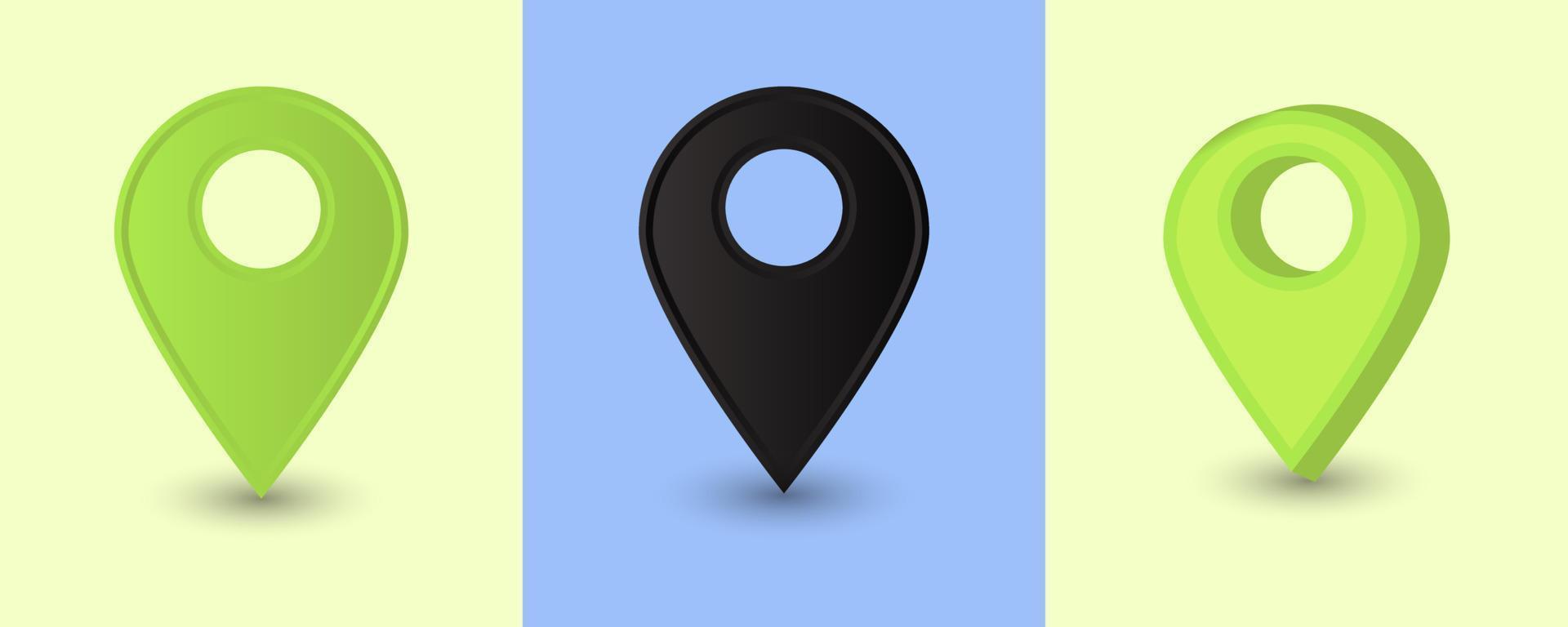 Route Icon Pin location Map Pin, Location Icon Vector Design Bundle