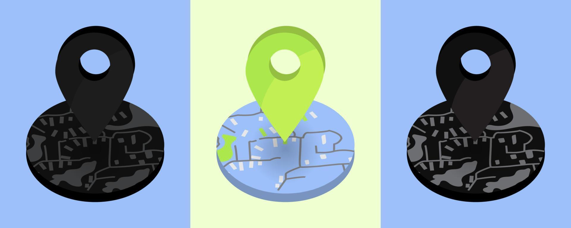 Route Icon Pin location Map Pin, Location Icon Vector Design Bundle