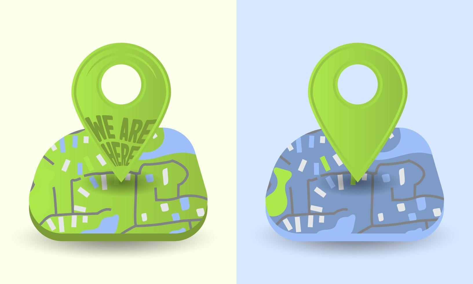 Map Pointer Location pin icon flat vector illustration design Bundle