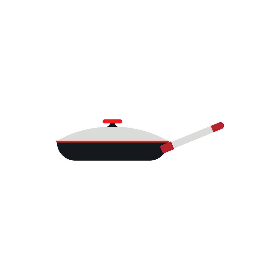 Frying pan icon, flat style vector