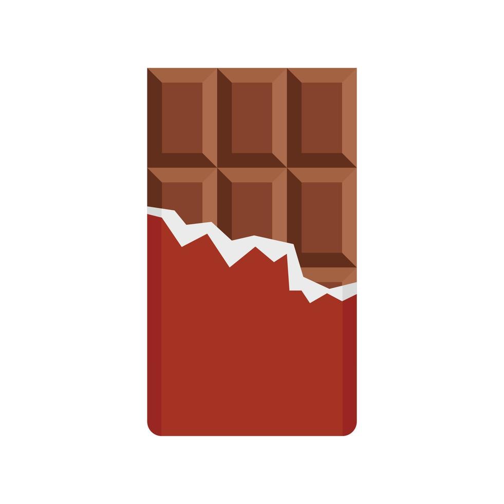 icono de barra de chocolate, estilo plano vector