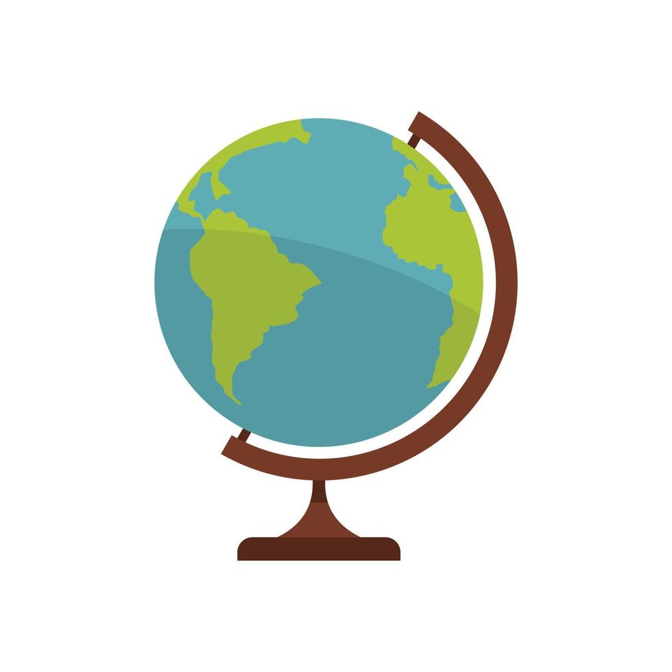 icono de planeta geográfico, estilo plano. vector