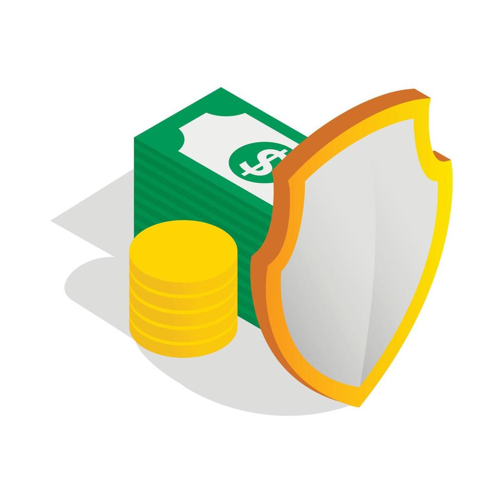 icono de ahorro de dinero, estilo 3d isométrico vector