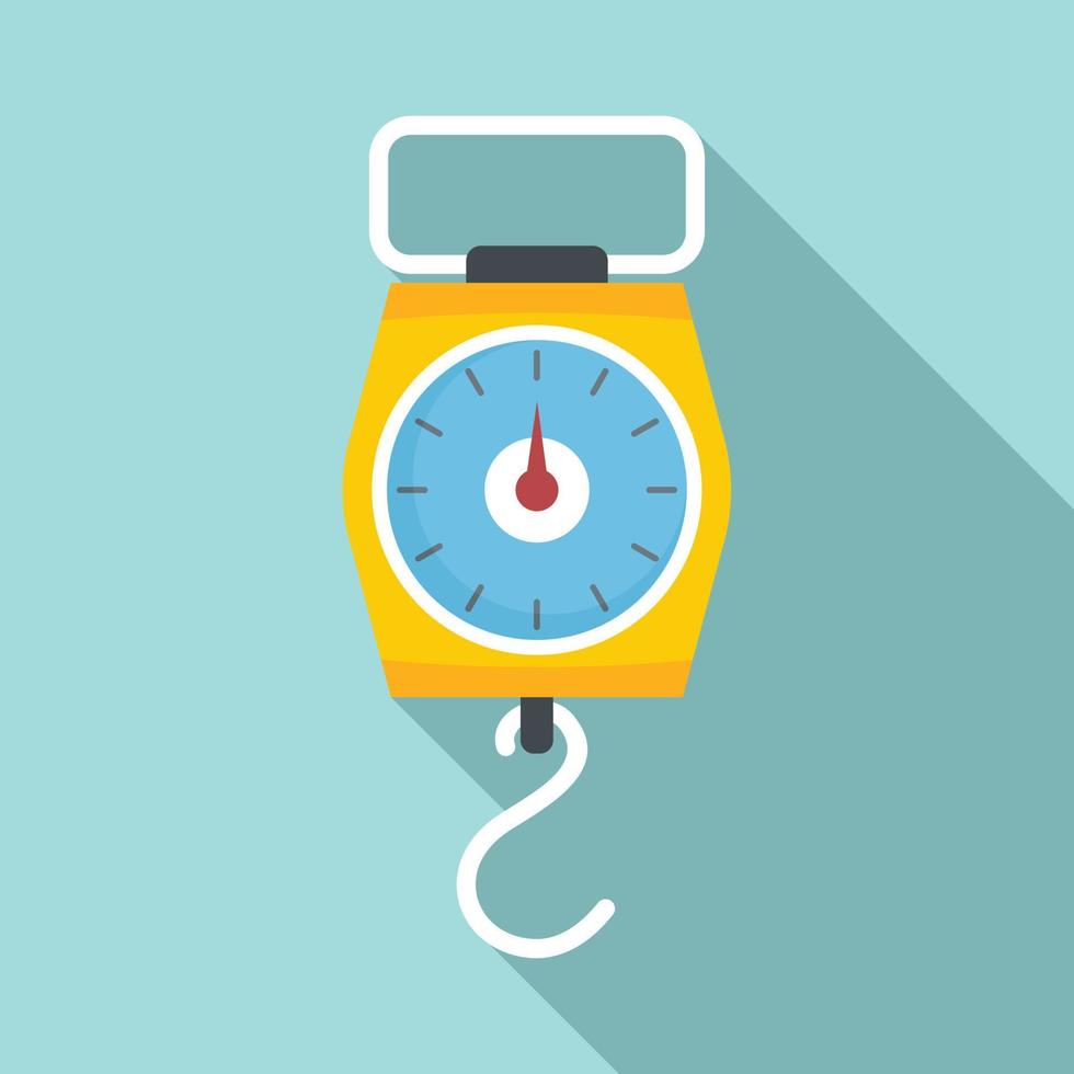 Hand hook scales icon, flat style vector