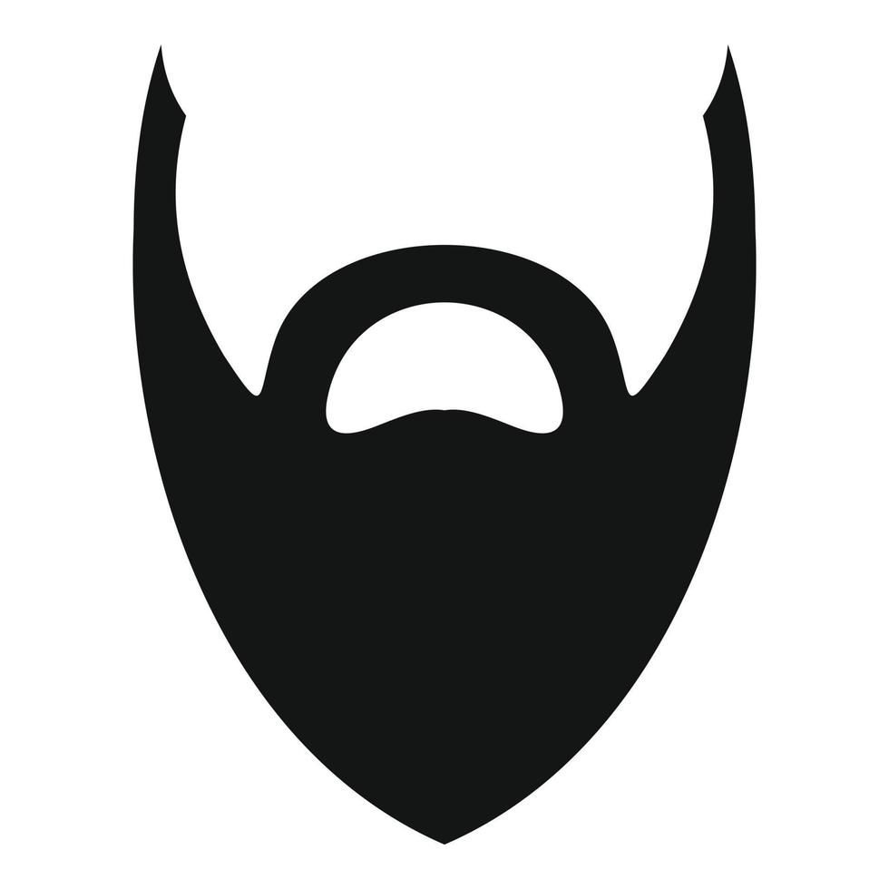 Heavy beard icon, simple style. vector