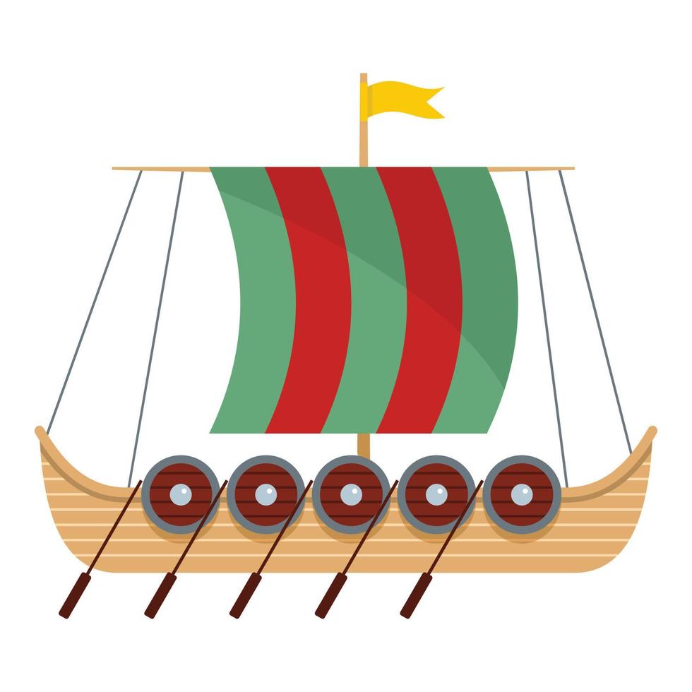 icono de galeón, estilo plano vector