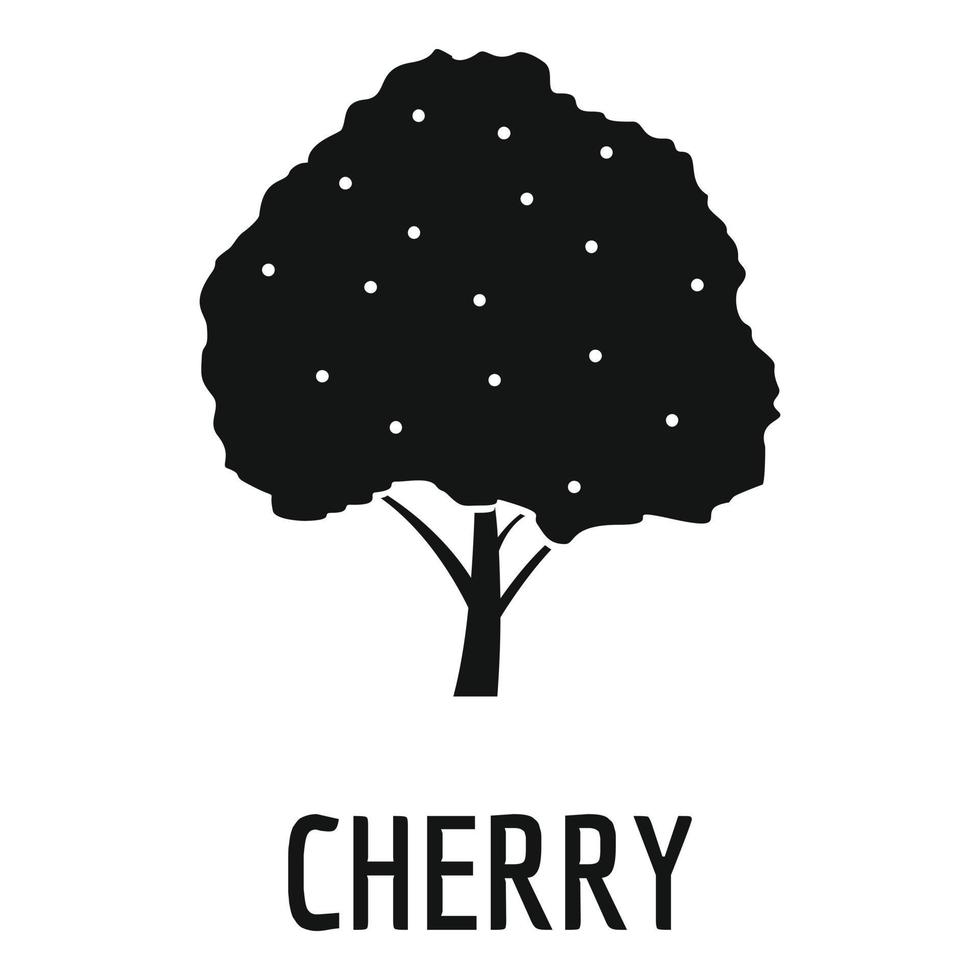 icono de cereza, estilo negro simple vector