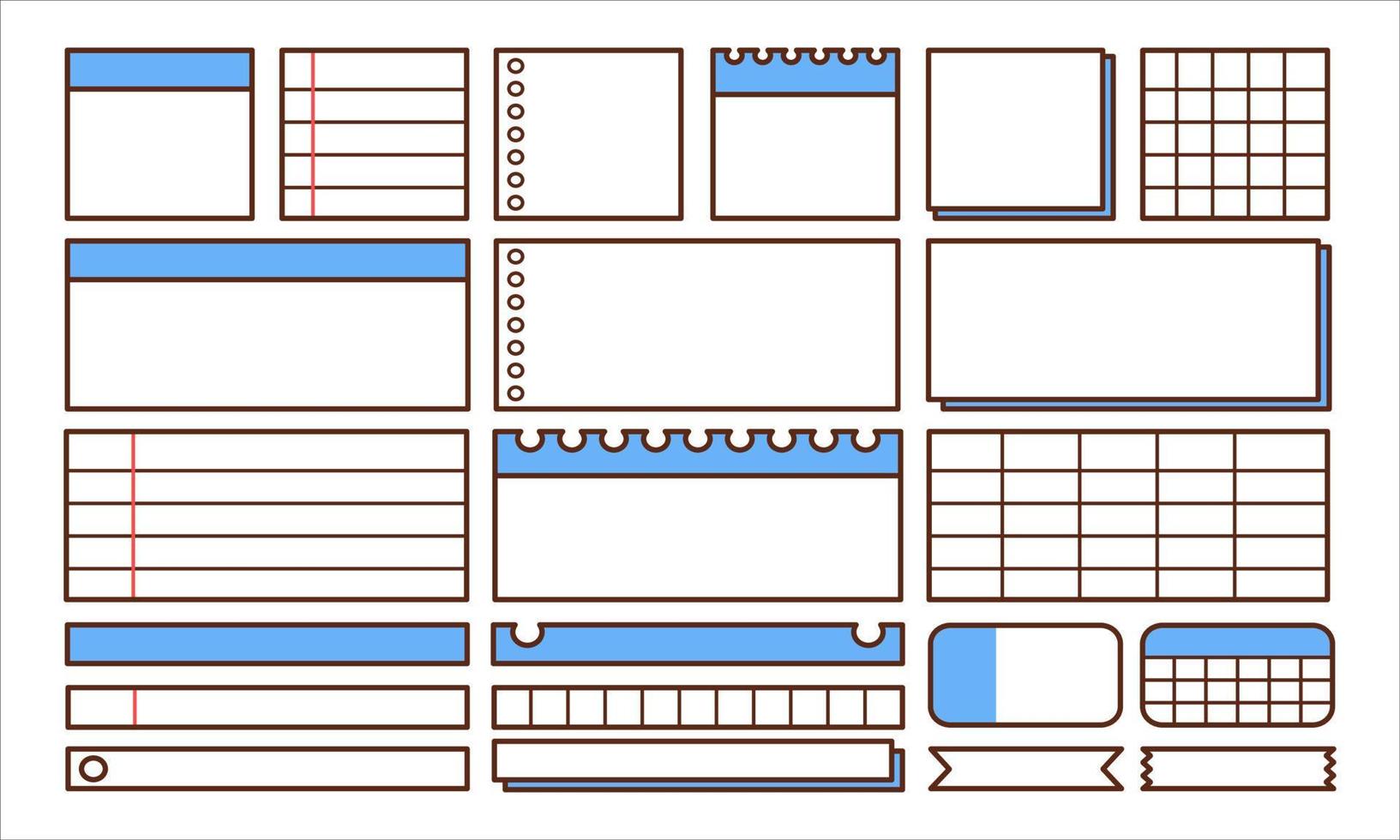 Notebook labels eps 10 vector set