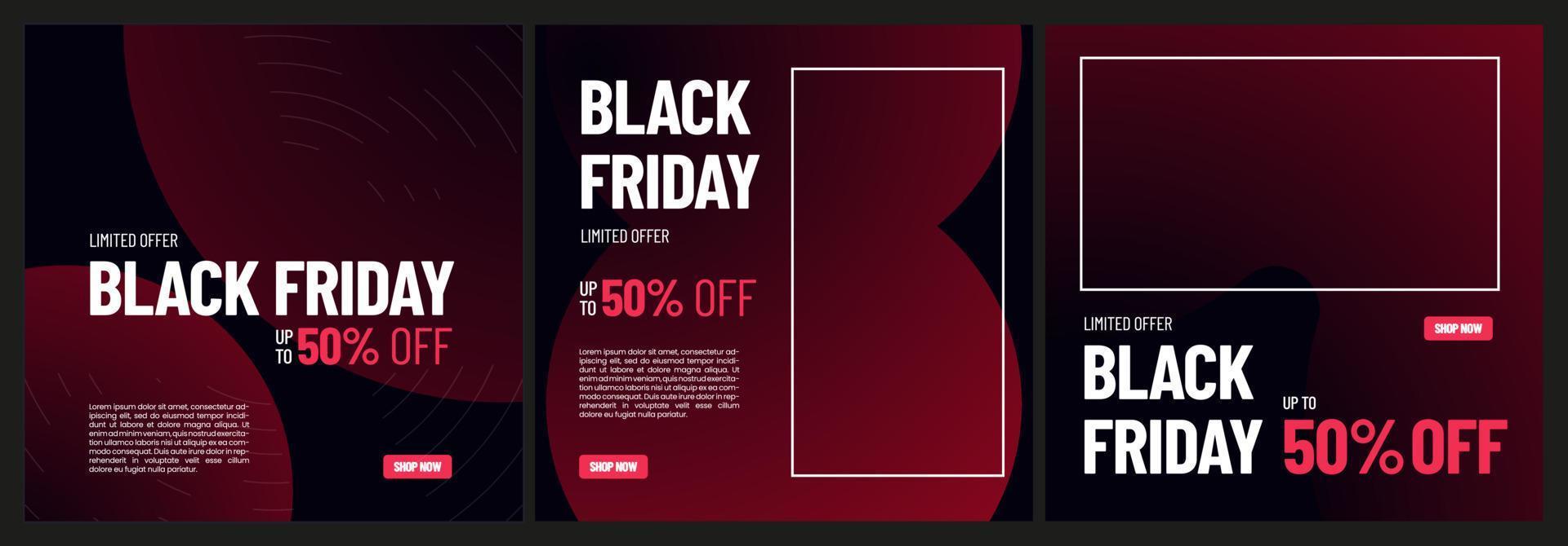 Black friday sale social media banner template vector