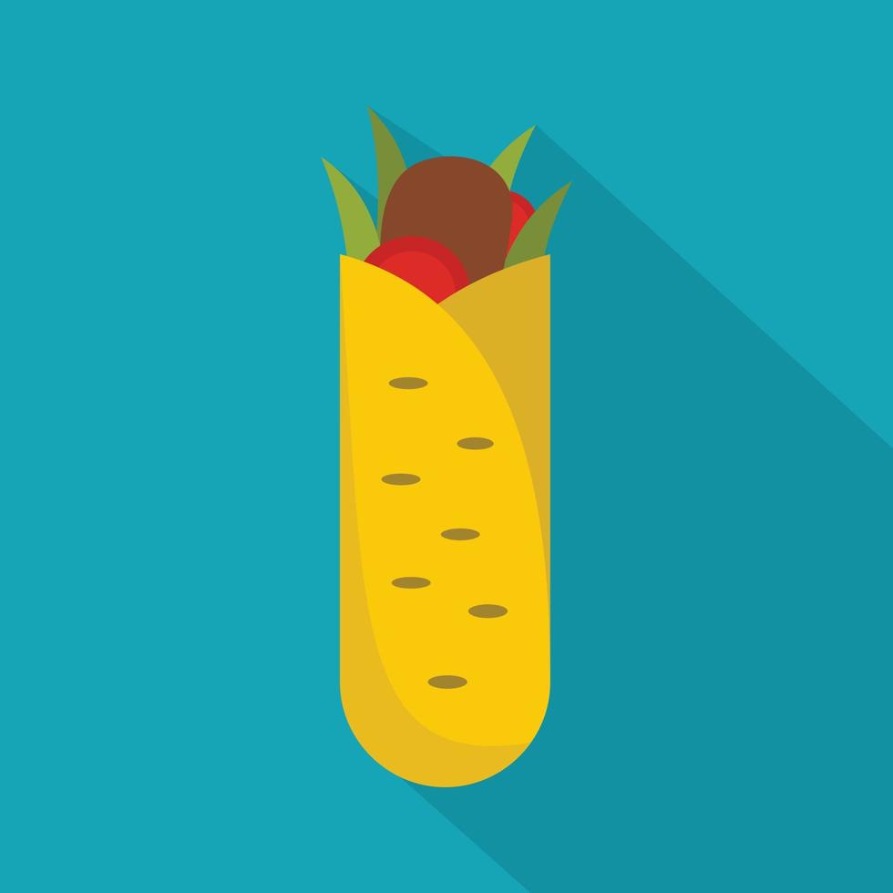 Shawarma icon, flat style vector