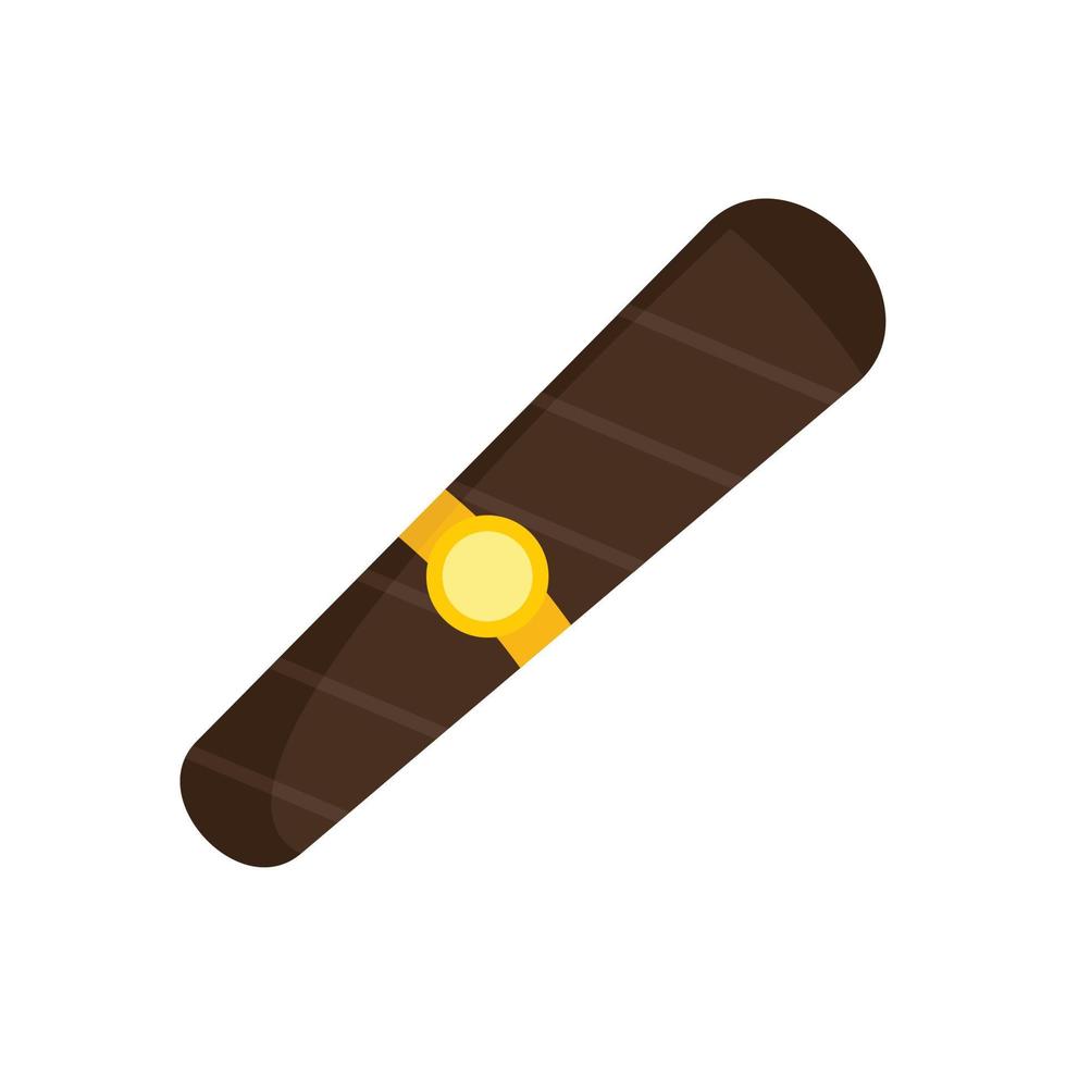 Black cigar of cuba icon, flat style vector