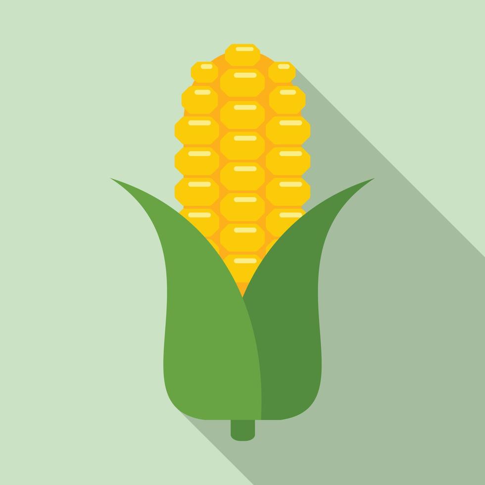 Corn plant icon, flat style vector