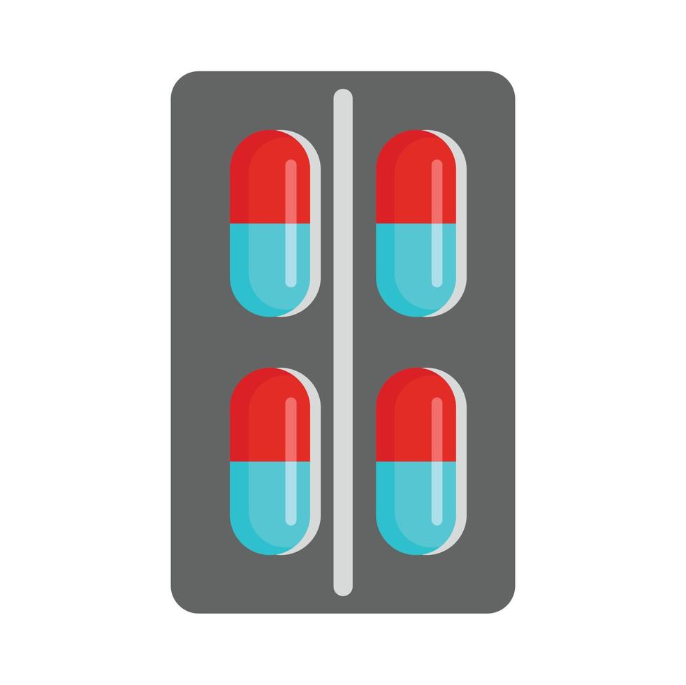 Red blue capsule icon, flat style vector