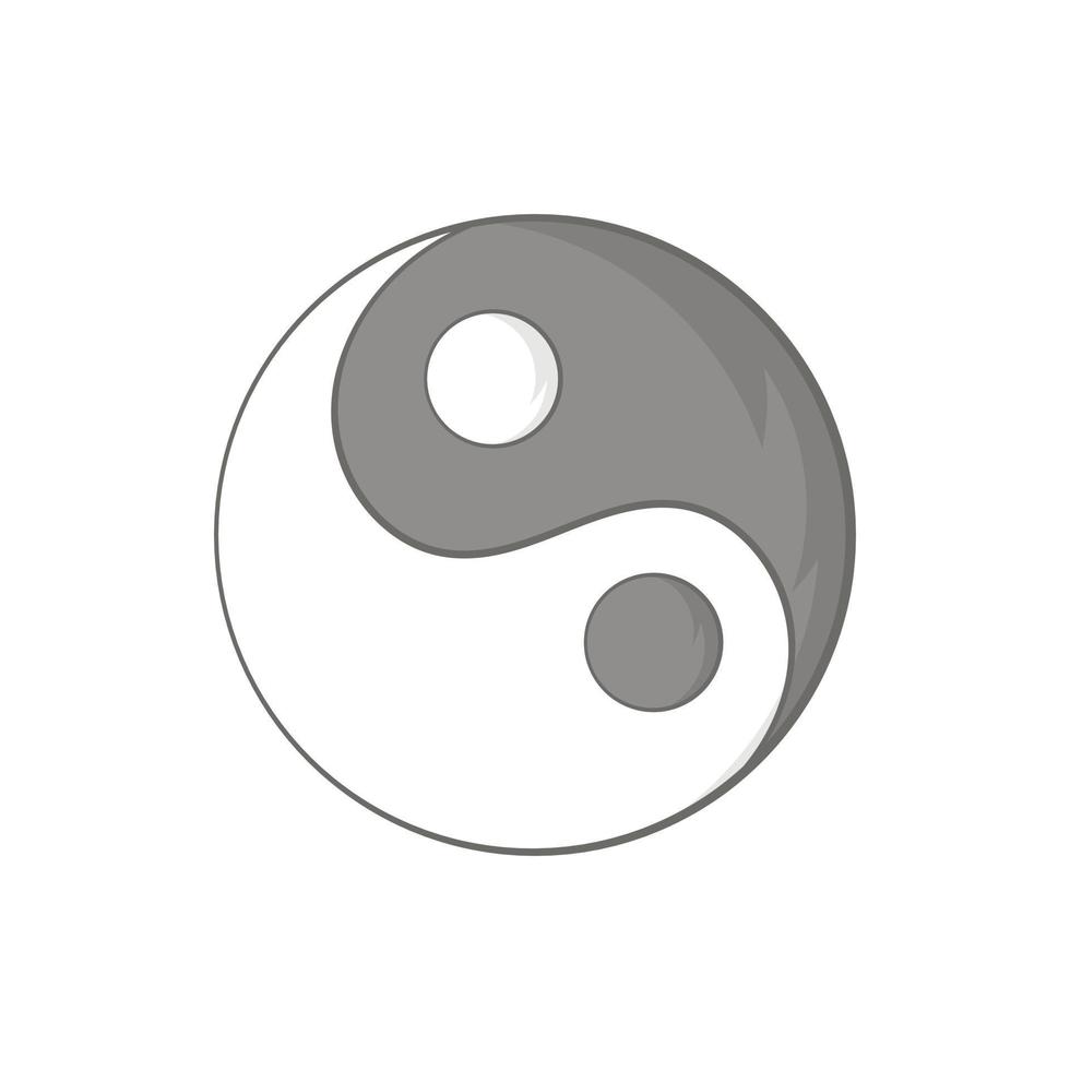 icono de signo yin yang en estilo de dibujos animados vector