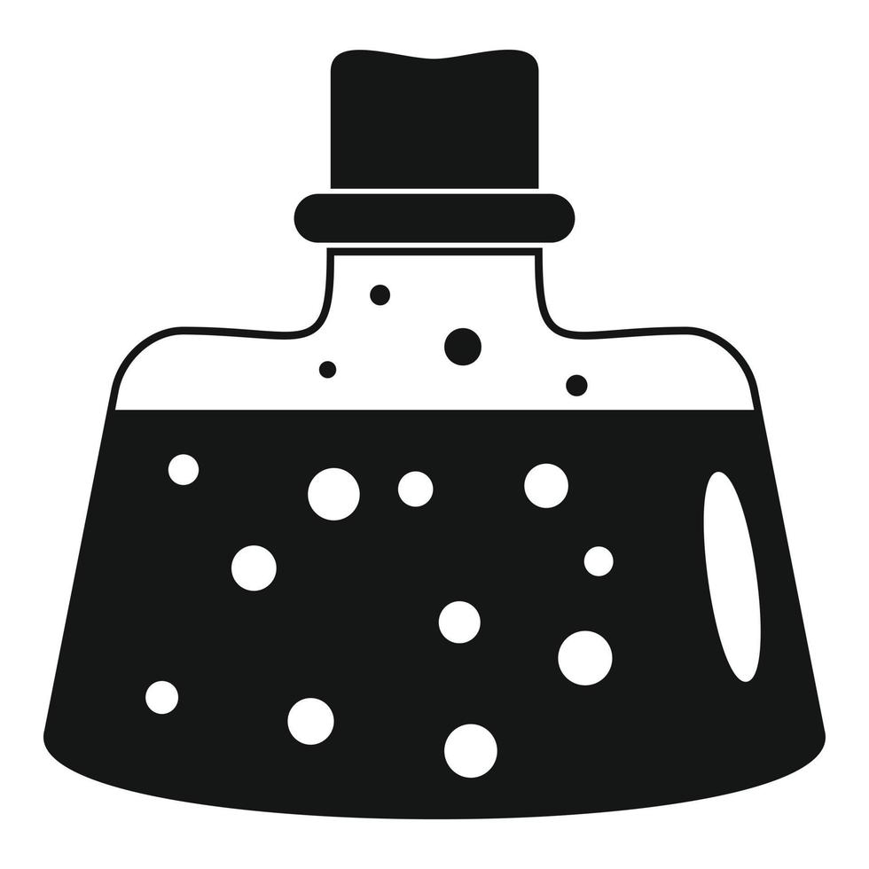 Boiling flask icon, simple style vector