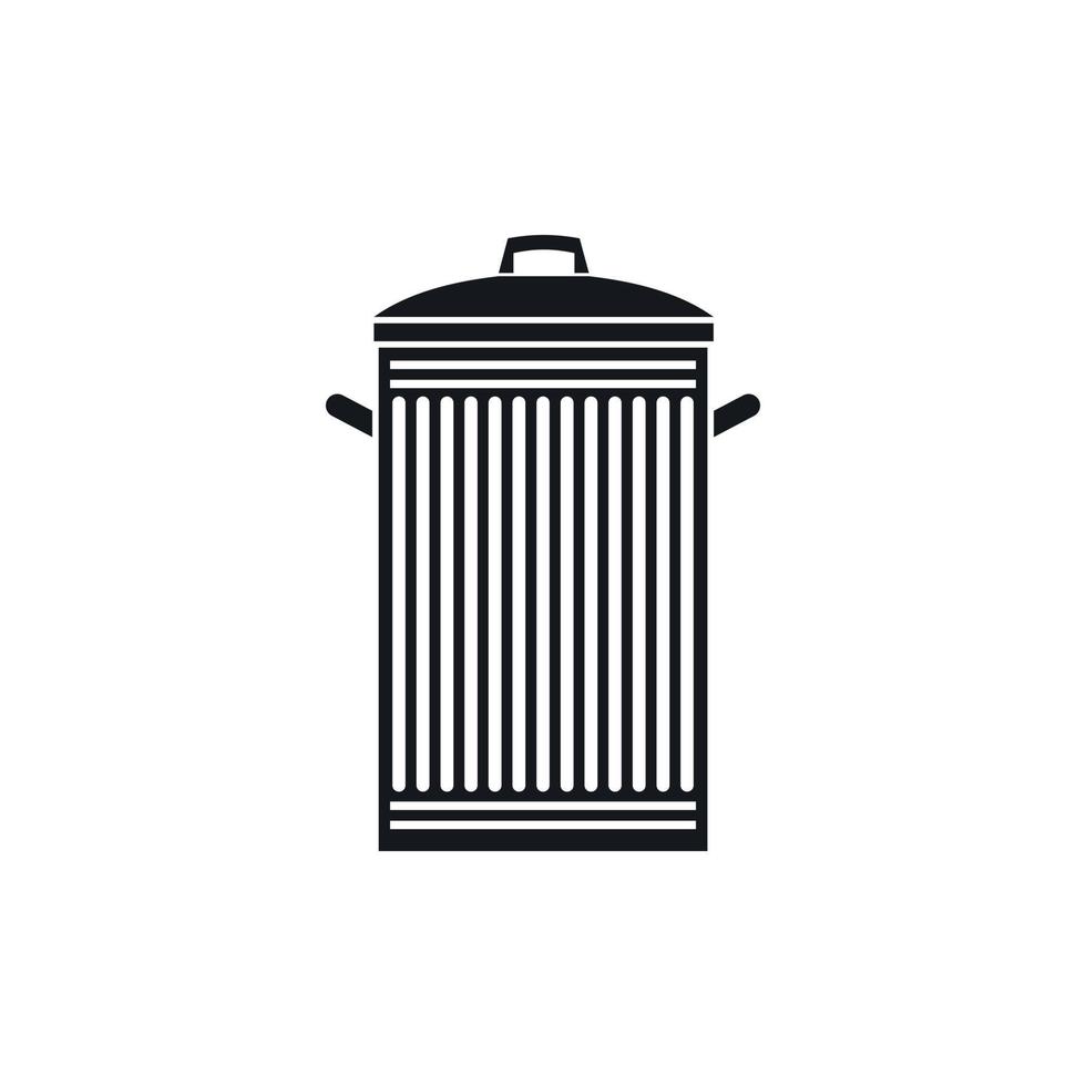 Trash can icon, simple style vector