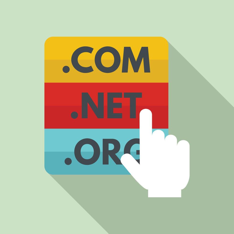 Domain icon, flat style vector