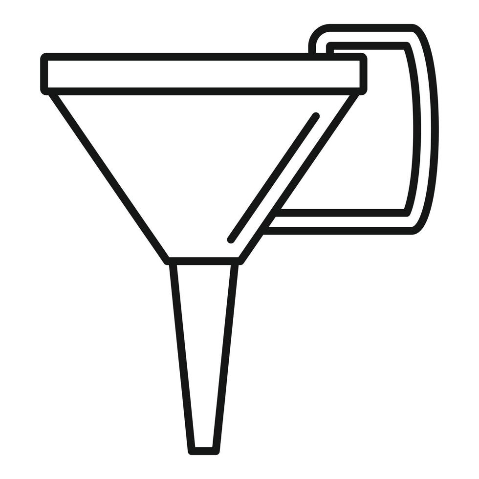 Gasoline funnel icon, outline style vector