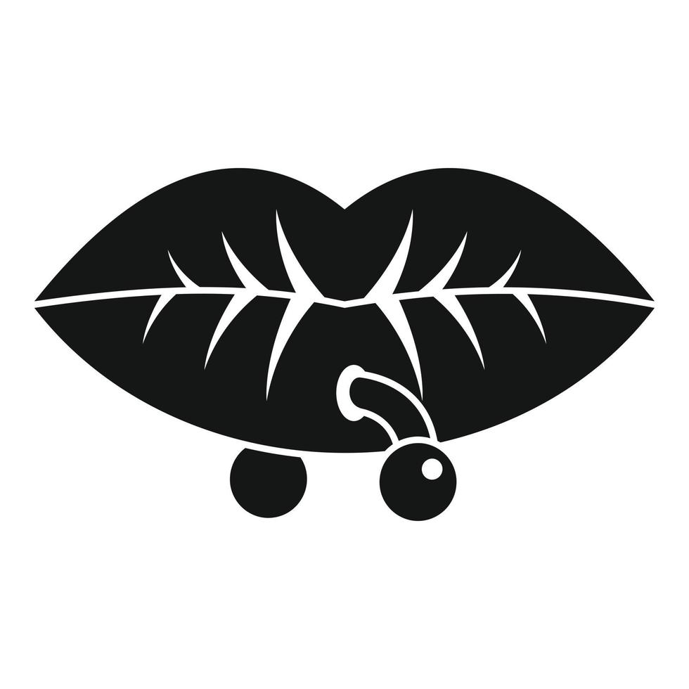 Woman lips piercing icon, simple style vector