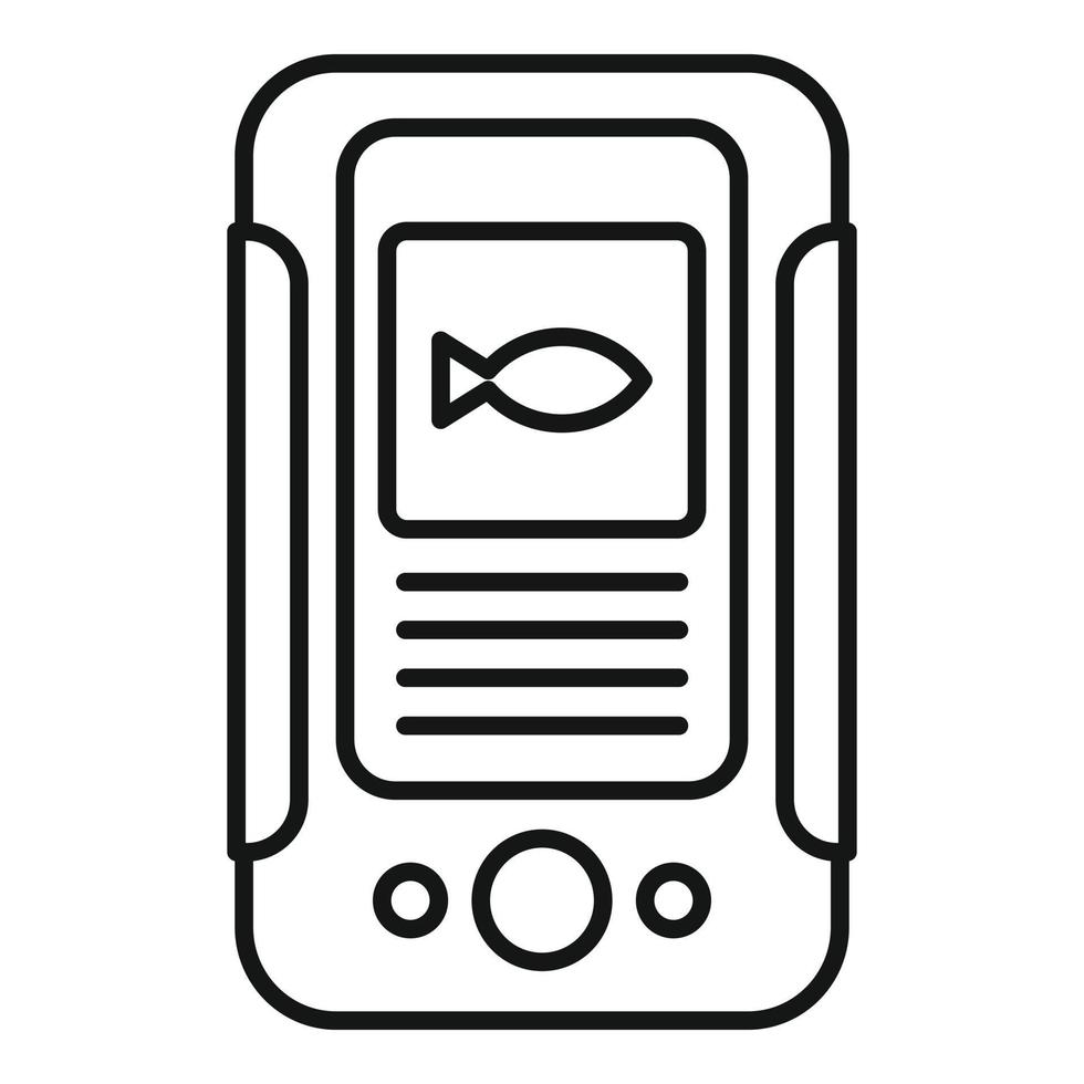 Water echo sounder icon, outline style vector