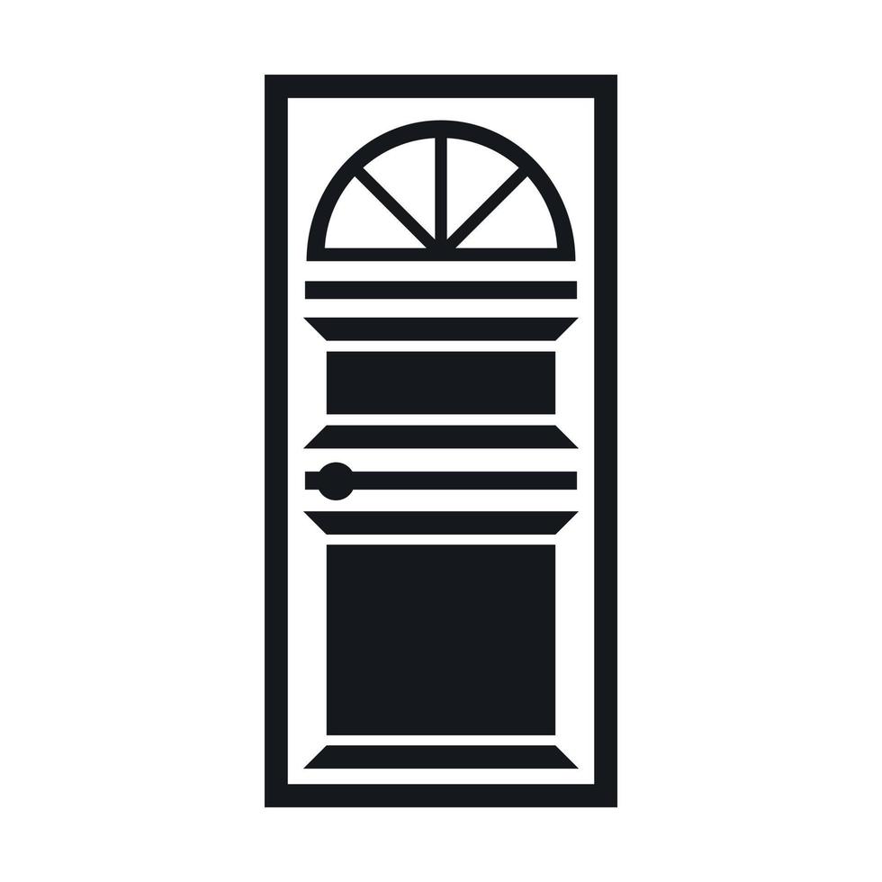 Door with an arched glass icon vector
