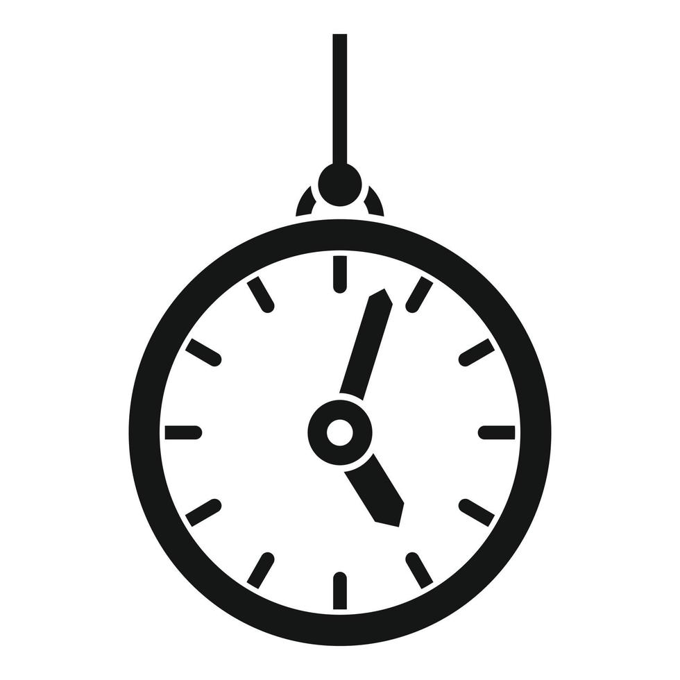 Hypnosis pendulum clock icon, simple style vector