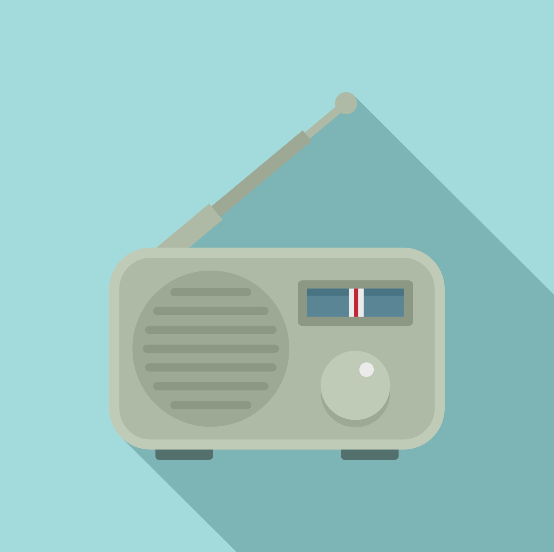 Portable radio icon, flat style 14524800 Vector Art at Vecteezy