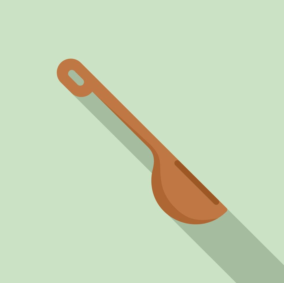 Sauna wood spoon icon, flat style vector