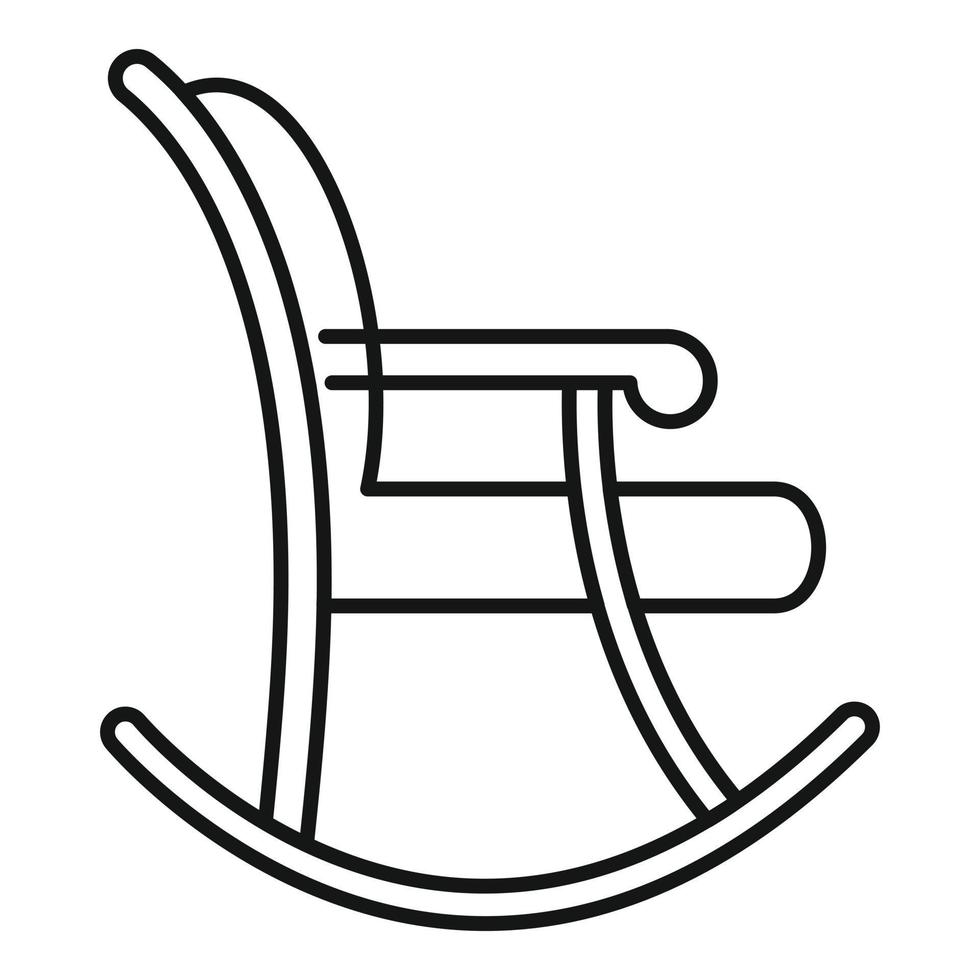 Rocking chair icon, outline style vector