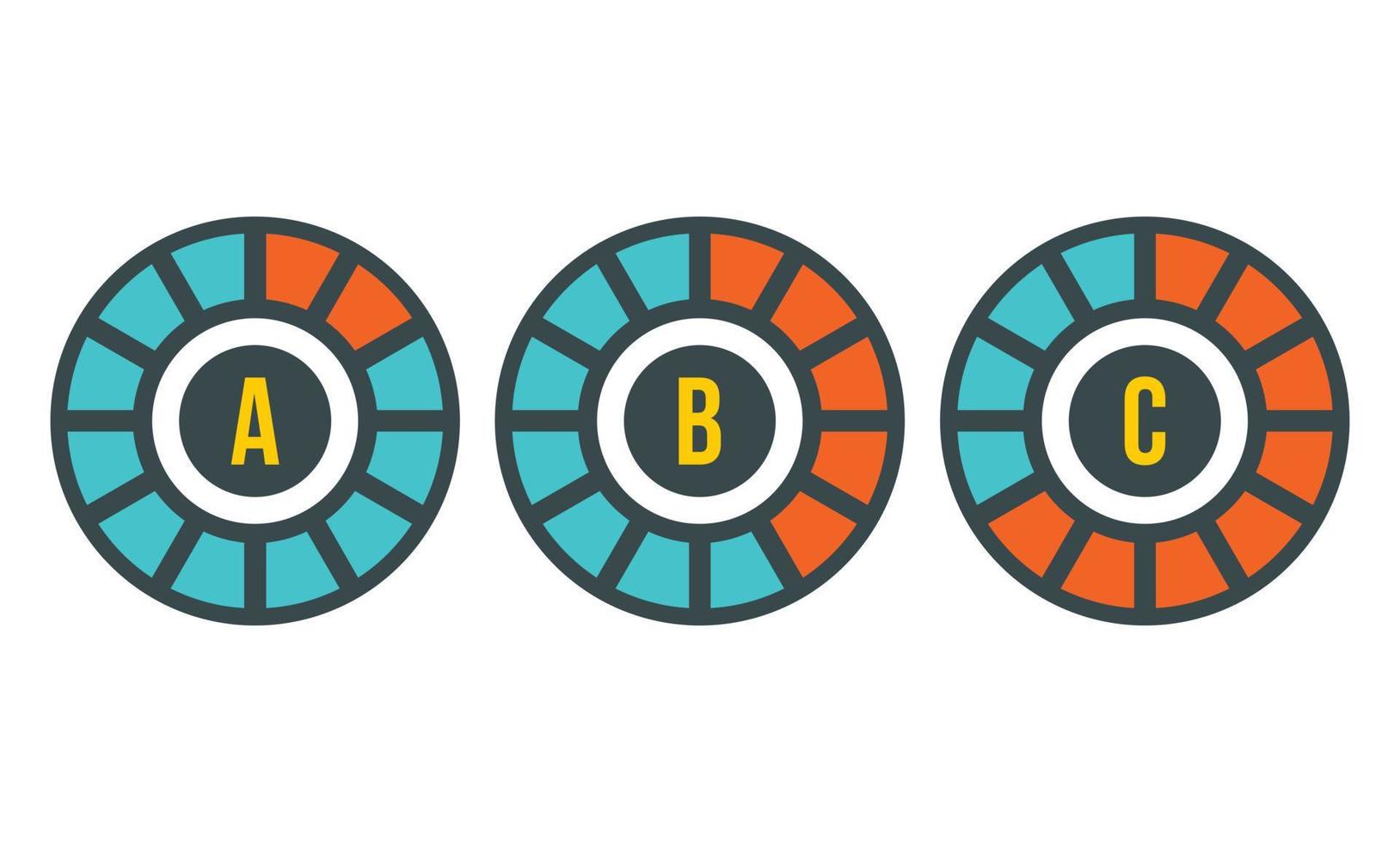 Circle graph chart icon, flat style vector