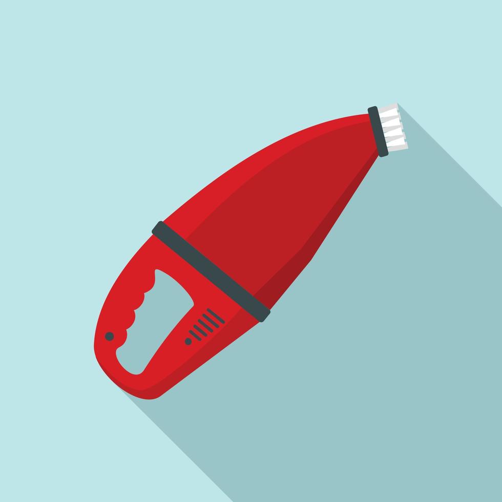 Hand car vacuum cleaner icon, flat style vector