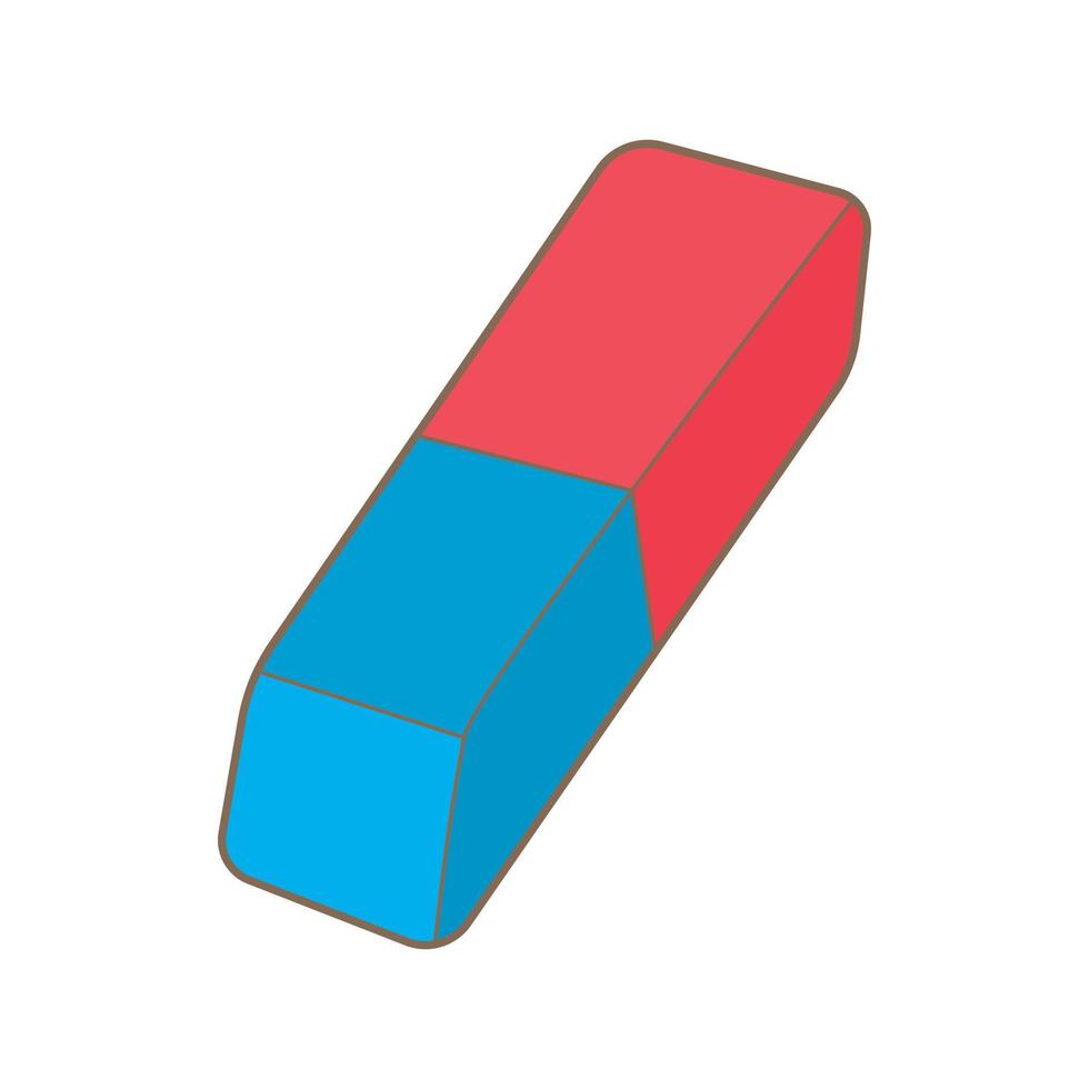Blue and red rubber pencil eraser icon vector