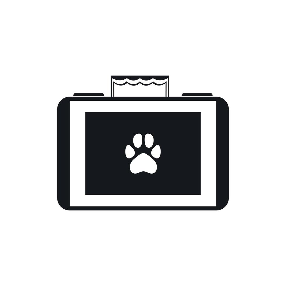 Suitcase for animals icon, simple style vector