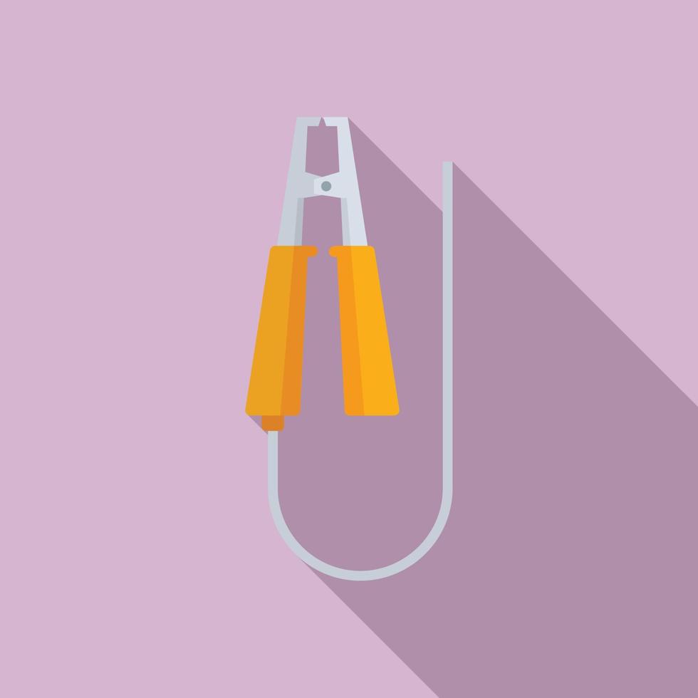 Electric car clamp icon, flat style vector