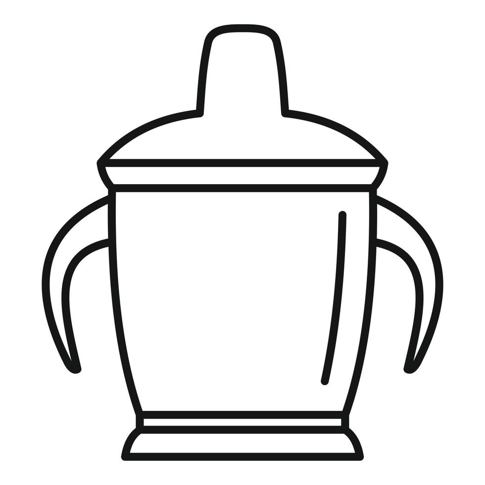 Sippy cup icon, outline style vector