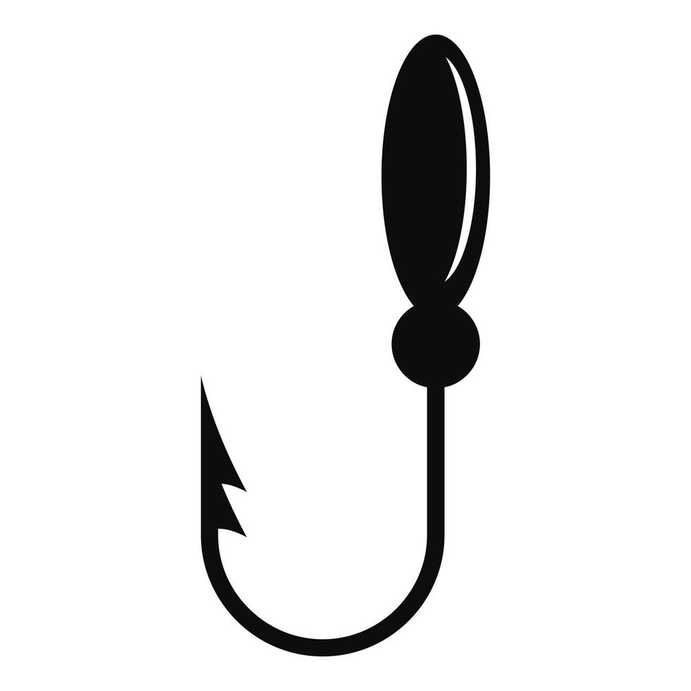 Small fish hook icon, simple style vector