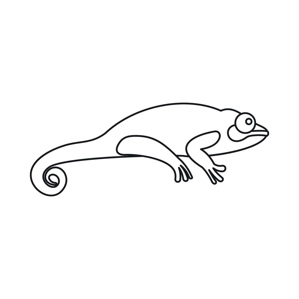 icono de camaleón, estilo de esquema vector